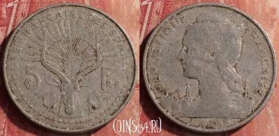 Французское Сомали 5 франков 1959 г., KM# 10, 410-140