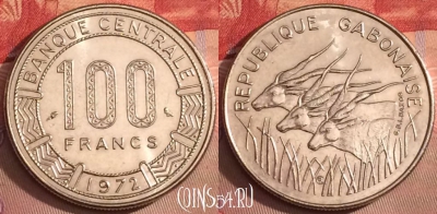 Габон 100 франков 1972 года, KM# 12, 097j-115