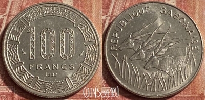 Габон 100 франков 1982 года, KM# 13, 074p-008 ♛