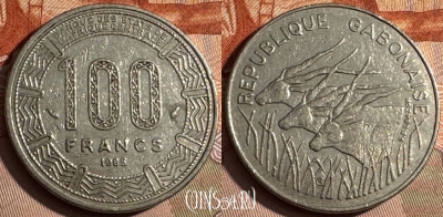 Габон 100 франков 1985 года, KM# 13, 231s-134 ♛