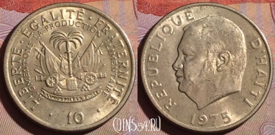 Гаити 10 сантимов 1975 года, KM# 120, 328g-110