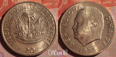 Гаити 20 сантимов 1972 года, KM# 100, 099f-128