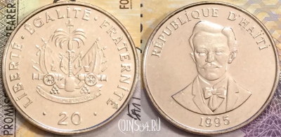 Гаити 20 сантимов 1995 года, KM# 152a, UNC, 155-127