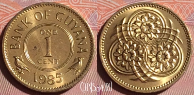 Гайана 1 цент 1985 года, KM# 31, 335-053