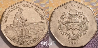 Гайана 10 долларов 2007 года, KM# 52, 205-093