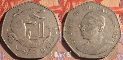 Гамбия 1 даласи 1987 года, KM# 29, 197a-049
