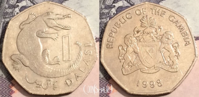 Гамбия 1 даласи 1998 года, KM# 59, 166-133