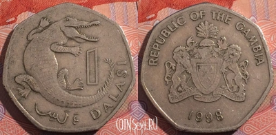 Гамбия 1 даласи 1998 года, KM# 59, a148-103