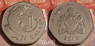 Гамбия 1 даласи 2016 года, KM# 59a, 329-009