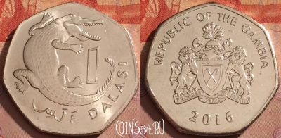 Гамбия 1 даласи 2016 года, KM# 59a, 377k-114