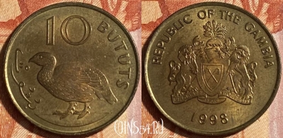 Гамбия 10 бутутов 1998 года, KM# 56, 464q-475