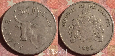 Гамбия 50 бутутов 1998 года, KM# 58, 117i-083