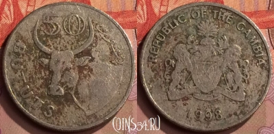 Гамбия 50 бутутов 1998 года, KM# 58, 418-068
