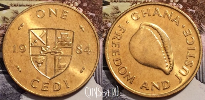 Гана 1 седи 1984 года, KM# 25, UNC, 240-007