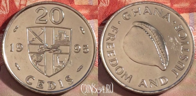 Гана 20 седи 1995 года, KM# 30, UNC, 269-087