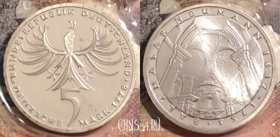 Германия (ФРГ) 5 марок 1978 года, Ag, KM# 148, ПРУФ
