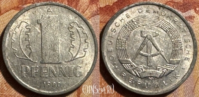 Германия (ГДР) 1 пфенниг 1980 года, KM# 8.2, 502s-038