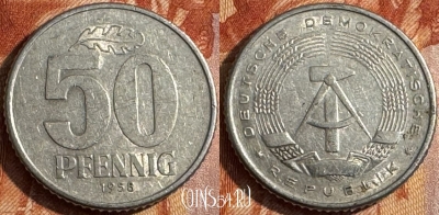 Германия (ГДР) 50 пфеннигов 1958 года, KM# 12.1, 148s-064