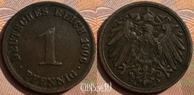 Германия (Империя) 1 пфенниг 1906 A, KM# 10, 388s-114