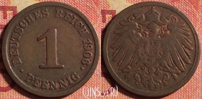 Германия (Империя) 1 пфенниг 1906 J, KM# 10, 171j-030