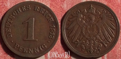 Германия (Империя) 1 пфенниг 1913 D, KM# 10, 195j-039