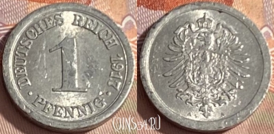 Германия (Империя) 1 пфенниг 1917 A, KM# 24, 369p-140