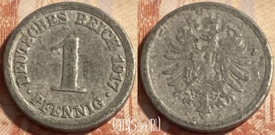 Германия (Империя) 1 пфенниг 1917 г. A, KM# 24, 498р-134