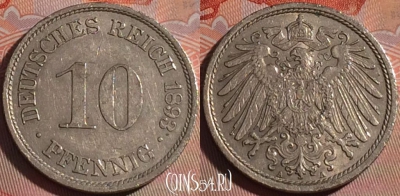 Германия (Империя) 10 пфеннигов 1893 года A, 125a-072