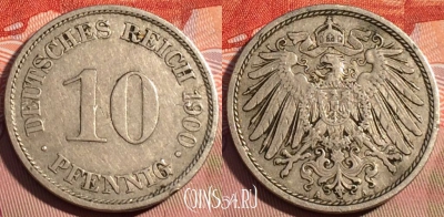 Германия (Империя) 10 пфеннигов 1900 A, 084c-048