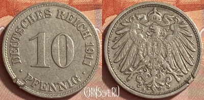 Германия (Империя) 10 пфеннигов 1911 D, KM# 12, 414o-076
