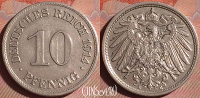 Германия (Империя) 10 пфеннигов 1914 E, KM# 12, 052i-089