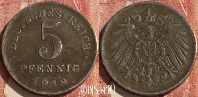 Германия (Империя) 5 пфеннигов 1918, KM# 19, 419r-045