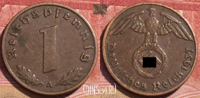 Германия (Третий рейх) 1 рейхспфенниг 1937 A, 065c-080