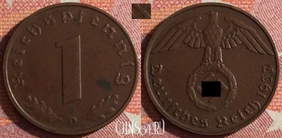 Германия (Третий рейх) 1 рейхспфенниг 1937 D, 361-014