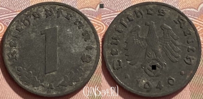 Германия (Третий рейх) 1 рейхспфенниг 1940 A, 343q-134 ♛
