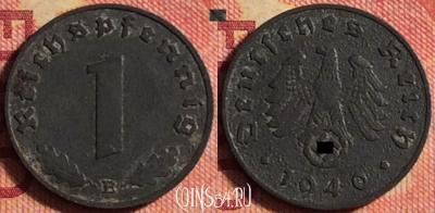 Германия (Третий рейх) 1 рейхспфенниг 1940 г. B, 174j-077