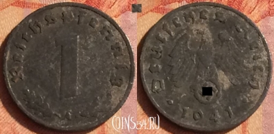 Германия (Третий рейх) 1 рейхспфенниг 1941 г. A, 104o-033