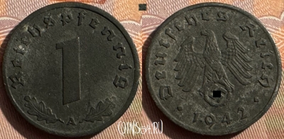 Германия (Третий рейх) 1 рейхспфенниг 1942 г. A, 383s-104