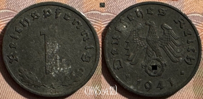 Германия (Третий рейх) 1 рейхспфенниг 1941 г. A, 409s-086