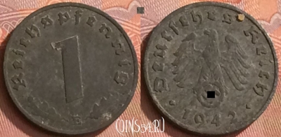 Германия (Третий рейх) 1 рейхспфенниг 1942 г. E, 150o-107