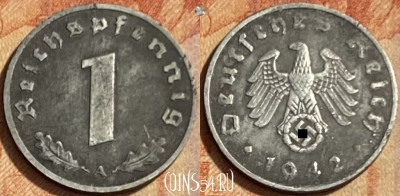 Германия (Третий рейх) 1 рейхспфенниг 1942 г. A, 462q-315 ♛