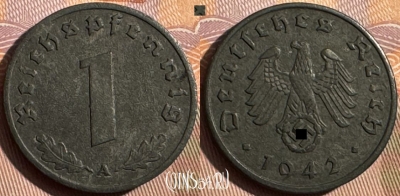 Германия (Третий рейх) 1 рейхспфенниг 1942 A, 373s-124