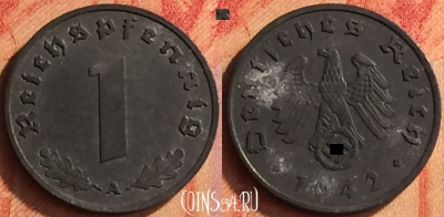 Германия (Третий рейх) 1 рейхспфенниг 1942 A, 444o-032