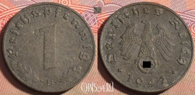 Германия (Третий рейх) 1 рейхспфенниг 1942 г. B, 212a-069