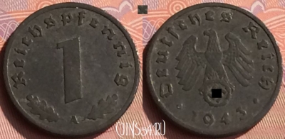 Германия (Третий рейх) 1 рейхспфенниг 1943 г. A, 207n-061