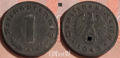 Германия (Третий рейх) 1 рейхспфенниг 1943 A, 305o-095