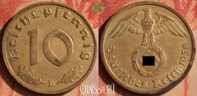 Германия (Третий рейх) 10 рейхспфеннигов 1938 B, 438-019