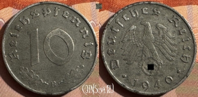 Германия (Третий рейх) 10 рейхспфеннигов 1940 B, 370s-139