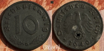 Германия (Третий рейх) 10 рейхспфеннигов 1940 D, 148s-063