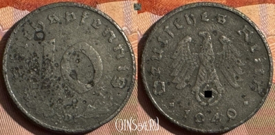 Германия (Третий рейх) 10 рейхспфеннигов 1940 D, 378s-043